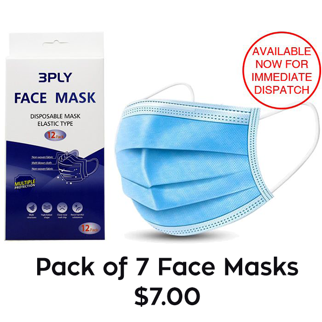3 PLY DISPOSABLE MASK - ELASTIC TYPE 12 pk