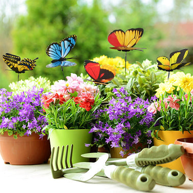 Artificial Butterfly Garden Decorations Butterfly Stakes 