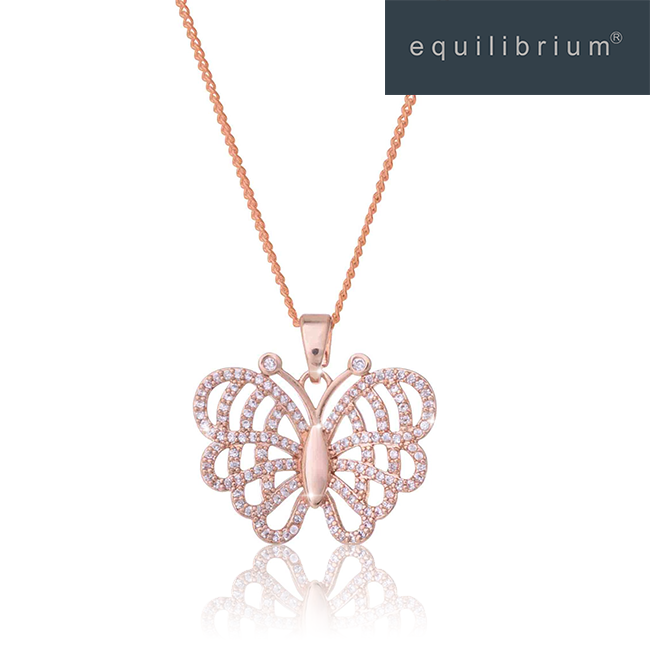 Equilibrium Butterfly Sparkle Necklace - Gold
