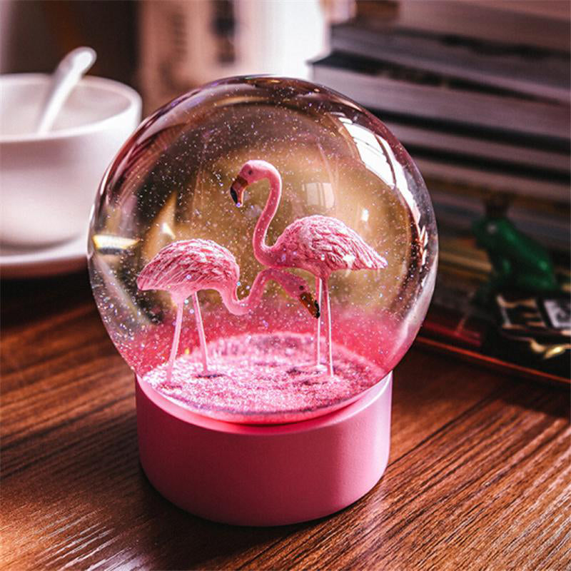 Pink Flamingo Water Ball Snow Globe