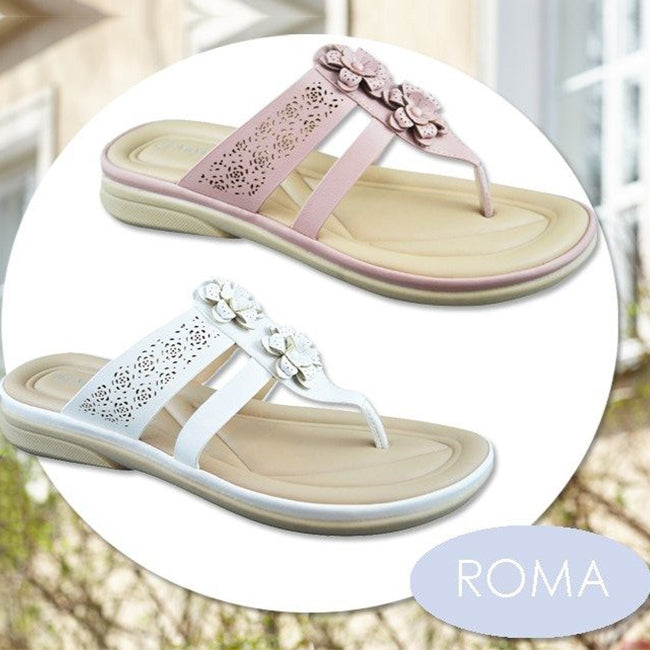 Roma Non Leather Flats - White