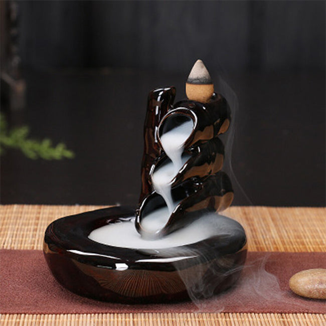 Sassy Ceramic Waterfall Design Backflow Cone Burner