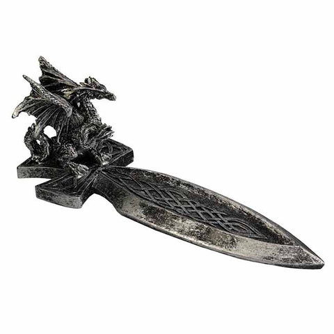 Dragon on Celtic Sword Incense Burner