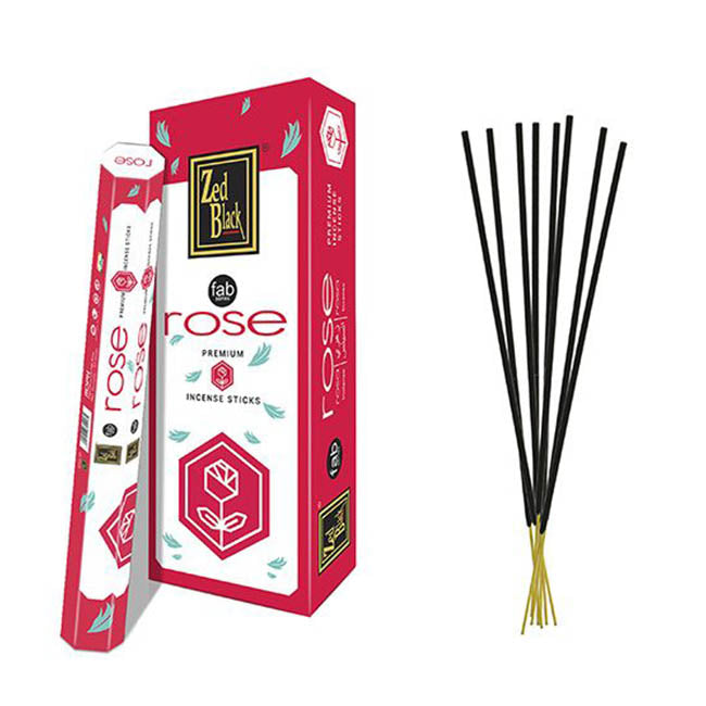 Zed Black Fab Perfumed Incense Sticks - Rose
